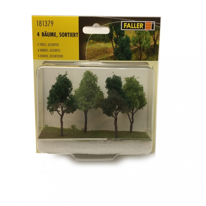 4 Arbres assortis 60 / 70 mm de haut-HO 1/87-FALLER 181379