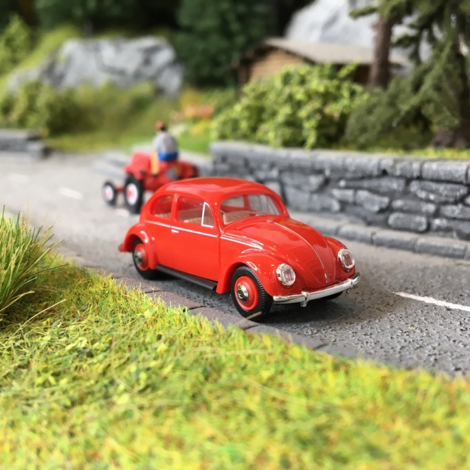 Volkswagen Coccinelle Split 1952 Rouge-HO 1/87-BUSCH 52901