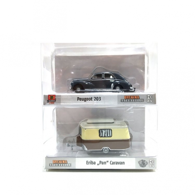 Peugeot 203 + Caravane Eriba-HO 1/87-SAI 2519