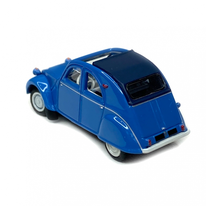 Citroën 2 CV AZLP 1958 bleu glacier, capote bleu foncé ouverte -HO 1/87-SAI 6013