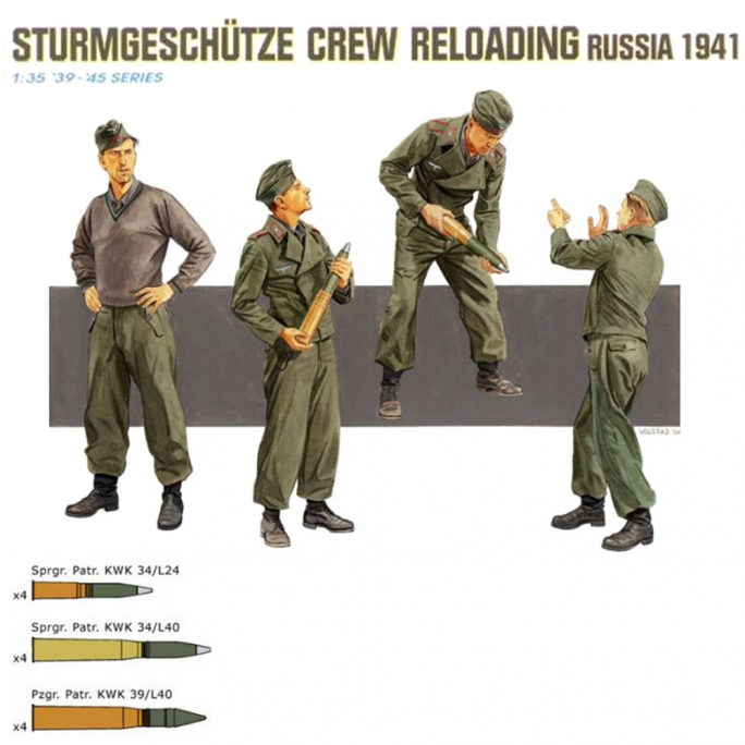 4 figurines équipage de Sturmgeschütz - 1/35 - DRAGON 6192