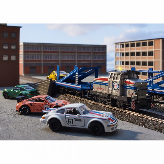 Coffret de départ locomotive DHG 500 + 2 wagons transport de voitures, digital 3R - MARKLIN 29952 - HO 1/87