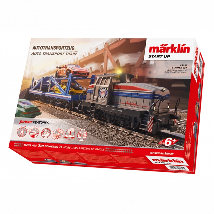 Coffret de départ locomotive DHG 500 + 2 wagons transport de voitures, digital 3R - MARKLIN 29952 - HO 1/87