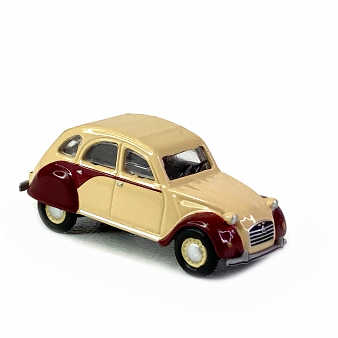 Citroën 2CV, 2 couleurs crème bordeaux  - SCHUCO 452665901 - HO 1/87