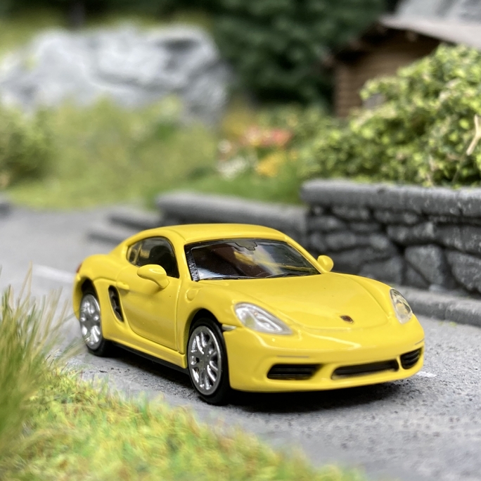 Porsche 718 Cayman 2016 Jaune - MINICHAMPS 870 065224 - HO 1/87