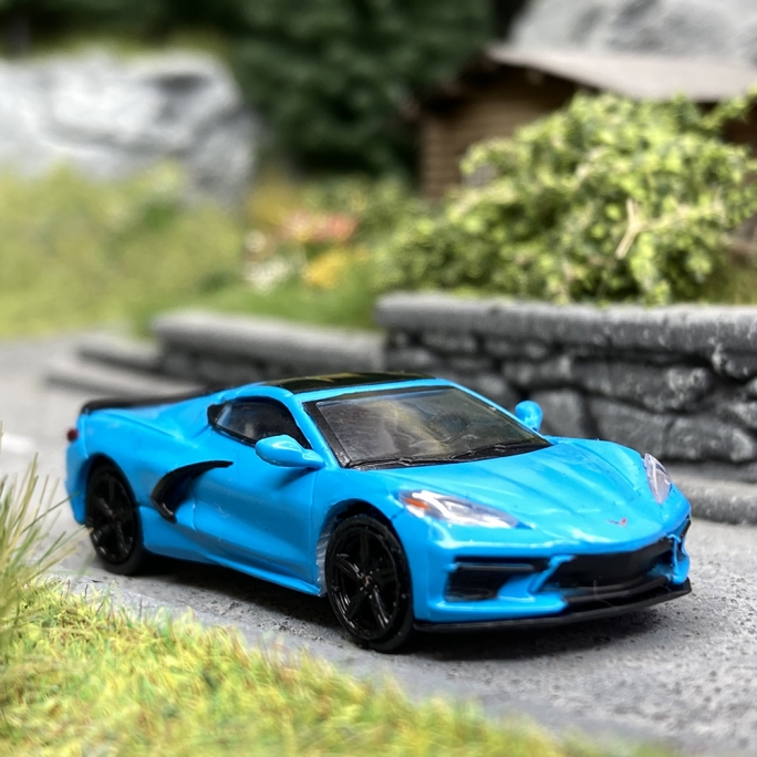 Corvette C8, Bleu - PCX 870211 - HO 1/87