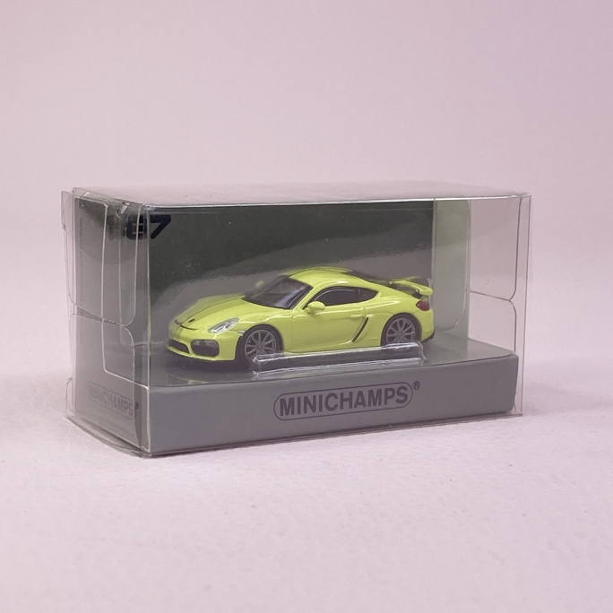 Porsche Cayman GT4 2016 Vert Pomme - MINICHAMPS 870 066122 - HO 1/87