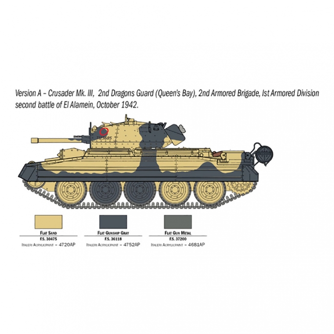 Char Crusader Mk III, équipage britannique - ITALERI 6592 - 1/35