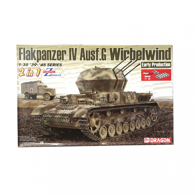 Char Flakpanzer IV Ausf.G Wirbelwind 2 en 1 - DRAGON 6926 - 1/35