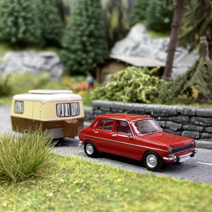 Simca 1100 + Caravane Eriba - PCX87 - BREKINA / SAI 3479 - HO 1/87