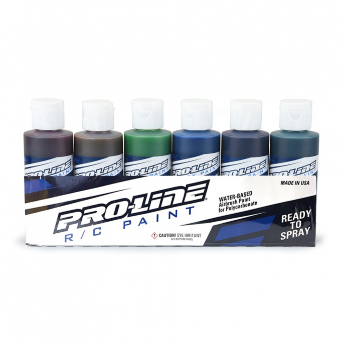 Peintures Aérographe, Carrosseries RC, Couleurs Candy (x6), 60ml - Pro Line 632307