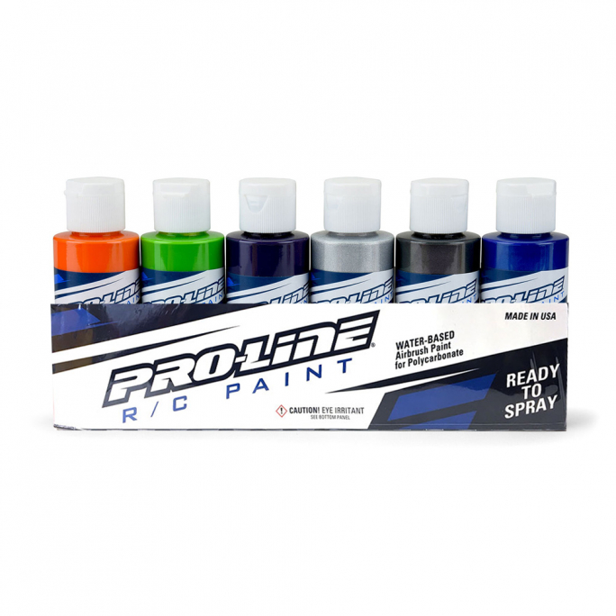 Peintures Aérographe, Carro RC, Couleurs Secondaires (x6), 60ml - Pro Line 632301