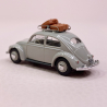 VW Coccinelle "Ovale" 1956 Grise, galerie et valises - SAI 1780 - HO 1/87