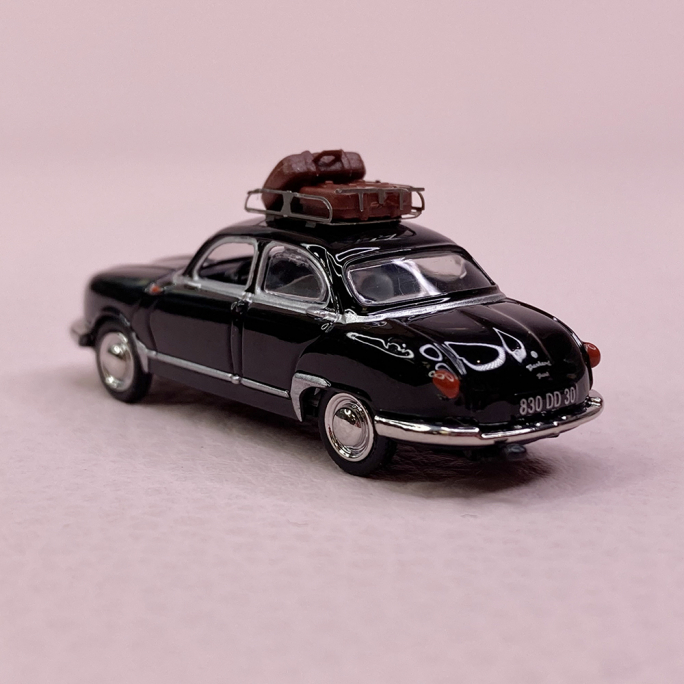 Panhard Dyna Z Noire, galerie et valises - SAI 1750 - HO 1/87