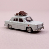 Renault 8 blanche, galerie et valises - SAI 1732 - HO 1/87