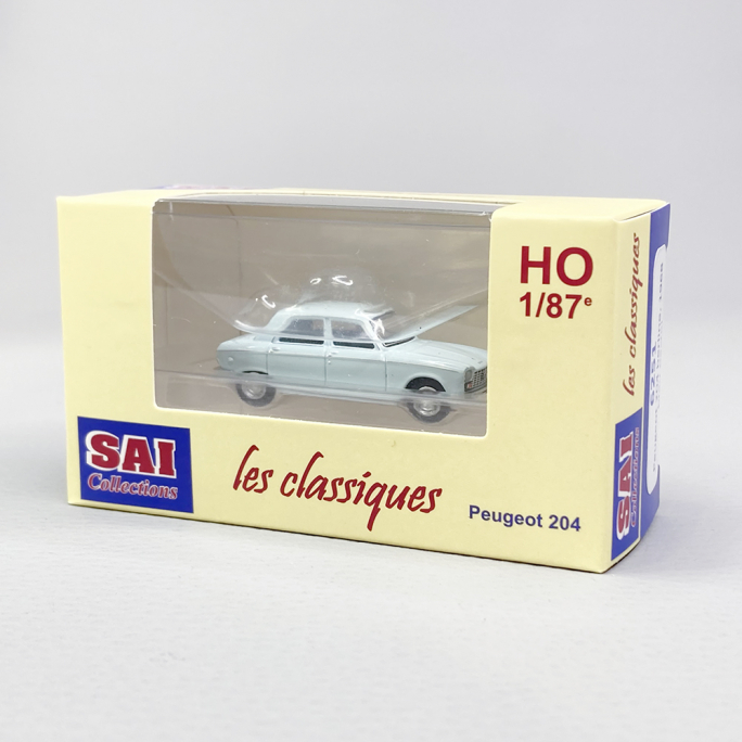 Peugeot 204 Bleu Pastel - SAI 6251 - HO 1/87