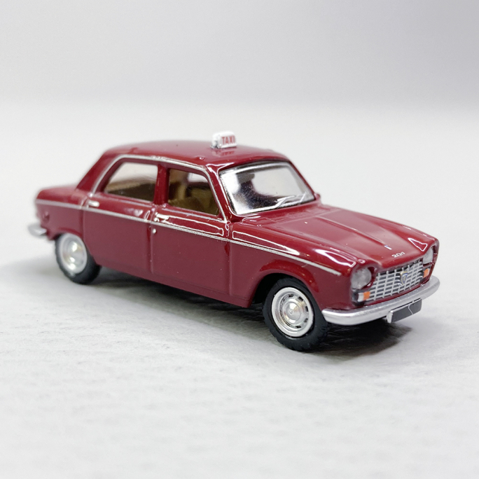 Peugeot 204 Rouge Pourpre, Taxi - SAI 6261 - HO 1/87