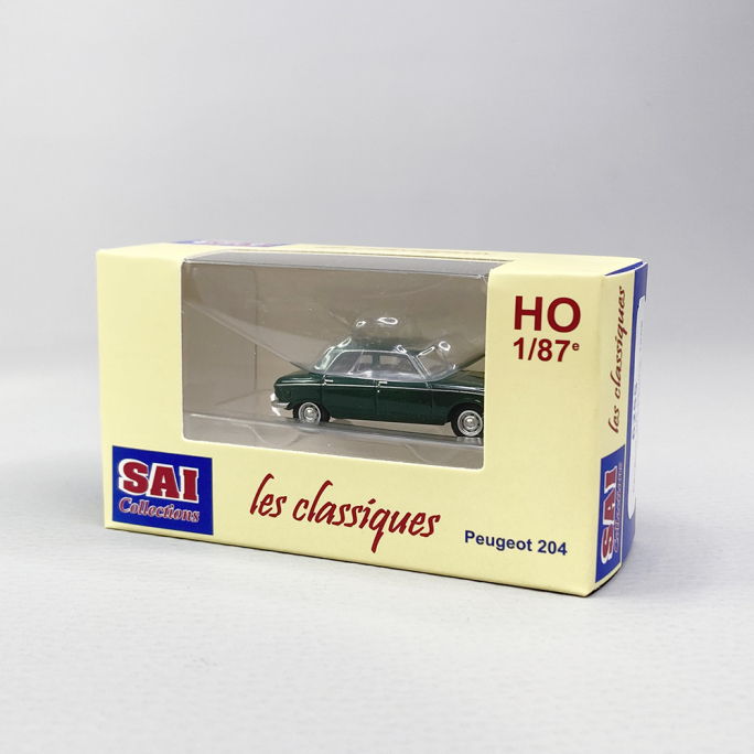 Peugeot 204 Vert Antique - SAI 6255 - HO 1/87