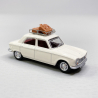 Peugeot 204, Blanc Courchevel, galerie et valises - SAI 1722 - HO 1/87