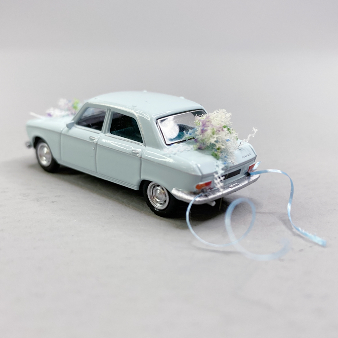 Peugeot 204 Bleu Pastel, Mariage - SAI 6265 - HO 1/87