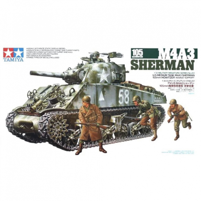 Tank M4A3 Sherman - 1/35 - TAMIYA 35251