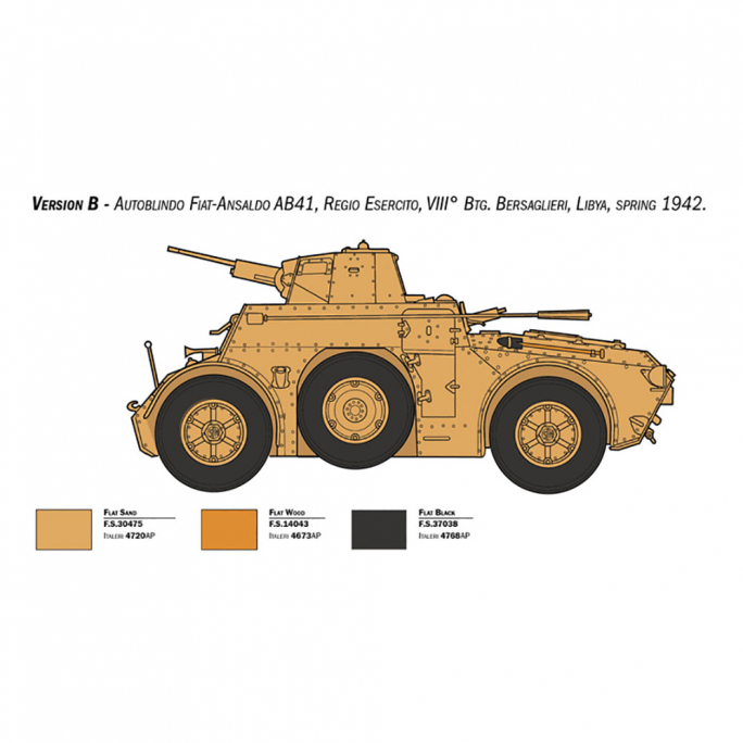 Voiture blindée AB 41 + 6 personnages, El Alamein - ITALERI 6591 - 1/35