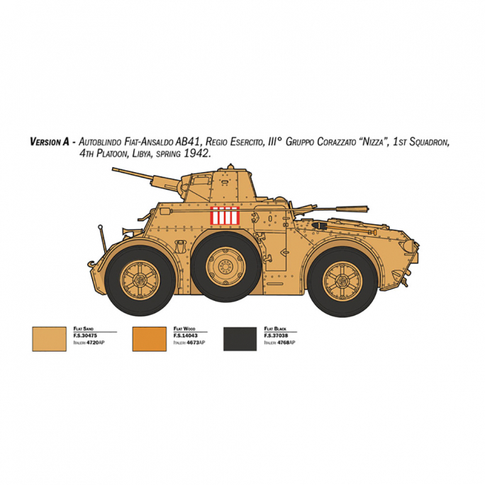 Voiture blindée AB 41 + 6 personnages, El Alamein - ITALERI 6591 - 1/35