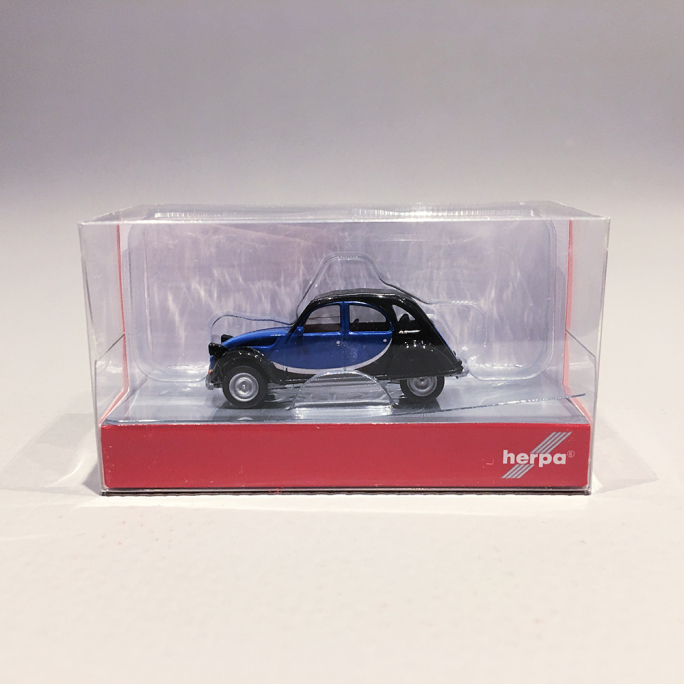 Citroën 2CV "Charleston", Bleu / Noir - HERPA 20817006 - 1/87