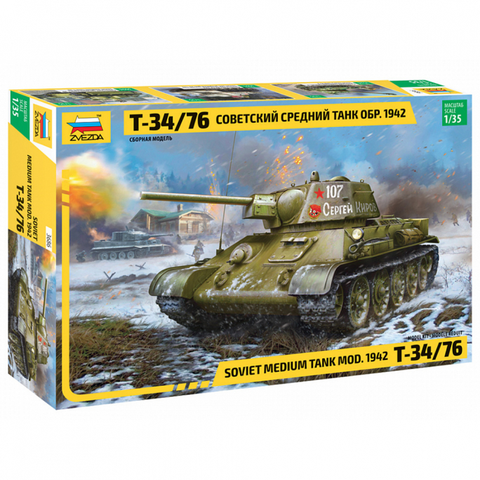 Tank T-34/76 Soviet 1942 - 1/35 - ZVEZDA 3686