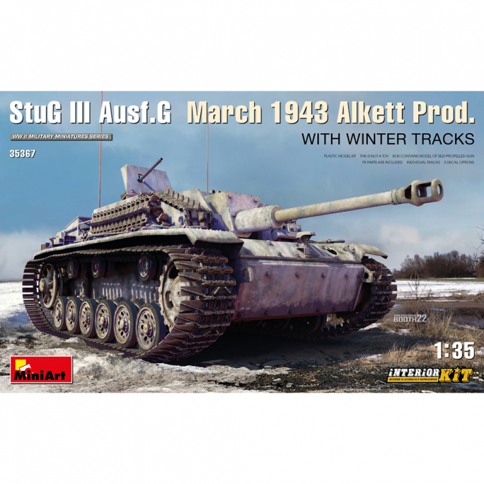 Tank StuG III Ausf. G, 1943, Chenilles hiver, Kit intérieur - MINIART 35367 - 1/35