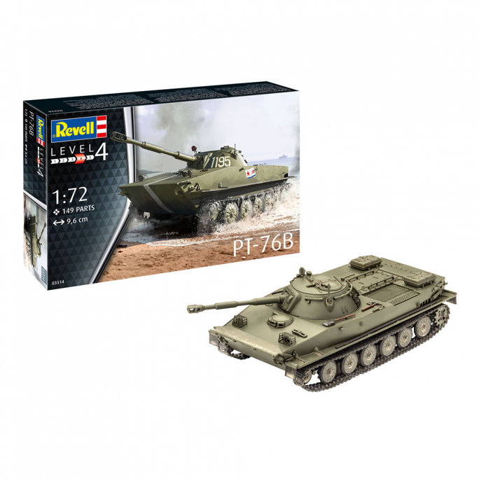 Char / Tank Amphibie Soviétique PT-76 - REVELL 3314 - 1/72