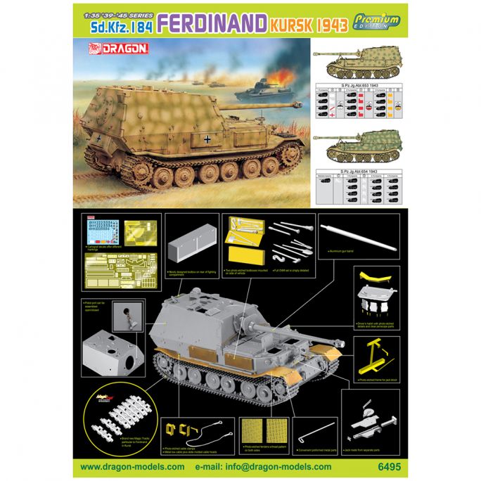 Char / Tank Sd.Kfz. 184 Ferdinand, Kursk 1943 - DRAGON 6495 - 1/35