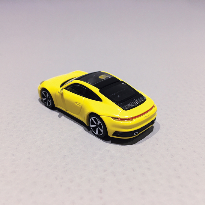 Porsche 992 Carrera 4S Jaune, 2019 - MINICHAMPS 870 068322 - 1/87