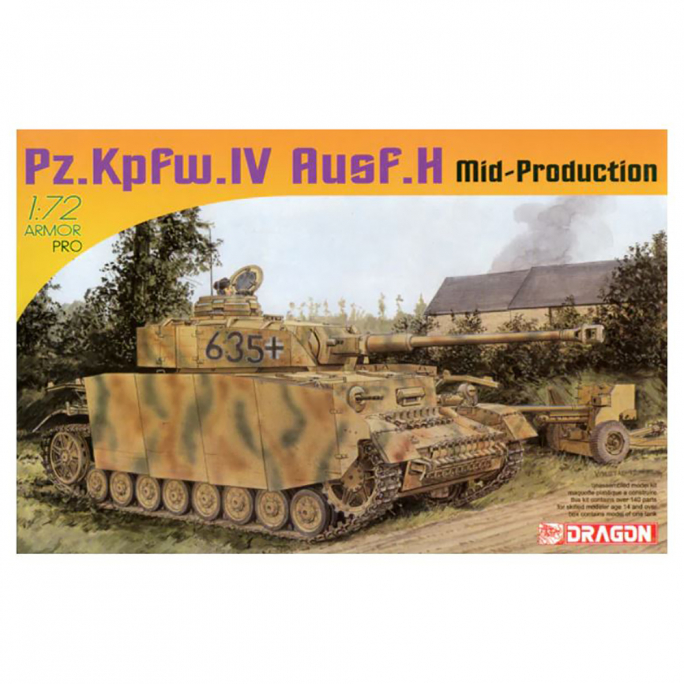 Tank Panzer IV Pz.Kpfw.IV Ausf.H Production moyenne - DRAGON 7279 - 1/72