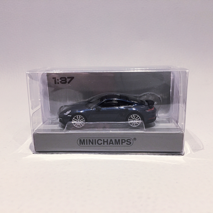 Porsche 911 (992) Turbo, 2020, Bleu métal - MINICHAMPS 870 069074 - 1/87