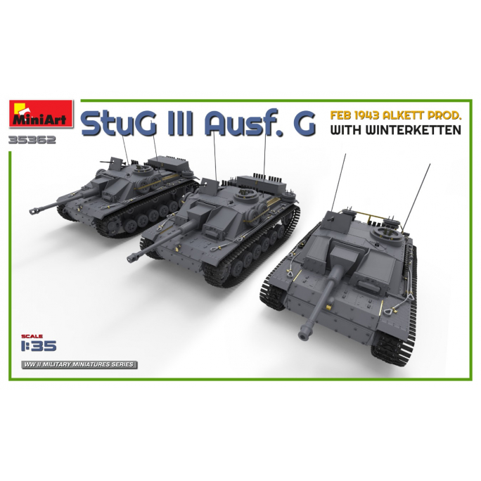 Tank StuG III Ausf. G, 1943, Chenilles hiver - MINIART 35362 - 1/35