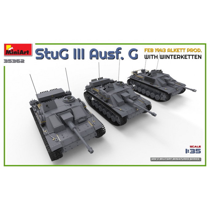 Tank StuG III Ausf. G, 1943, Chenilles hiver - MINIART 35362 - 1/35