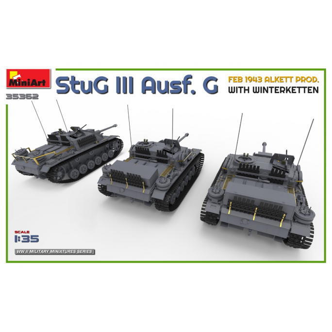 Tank StuG III Ausf. G, 1943, Chenilles hiver - MINIART 35362 - 1/35