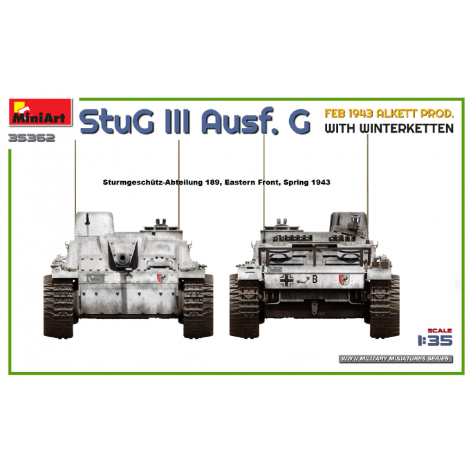 Tank StuG III Ausf. G, 1943, Chenilles hiver - MINIART 35362 - 1/35