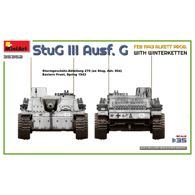 Tank StuG III Ausf. G, 1943, Chenilles hiver - MINIART 35362 - 1/35