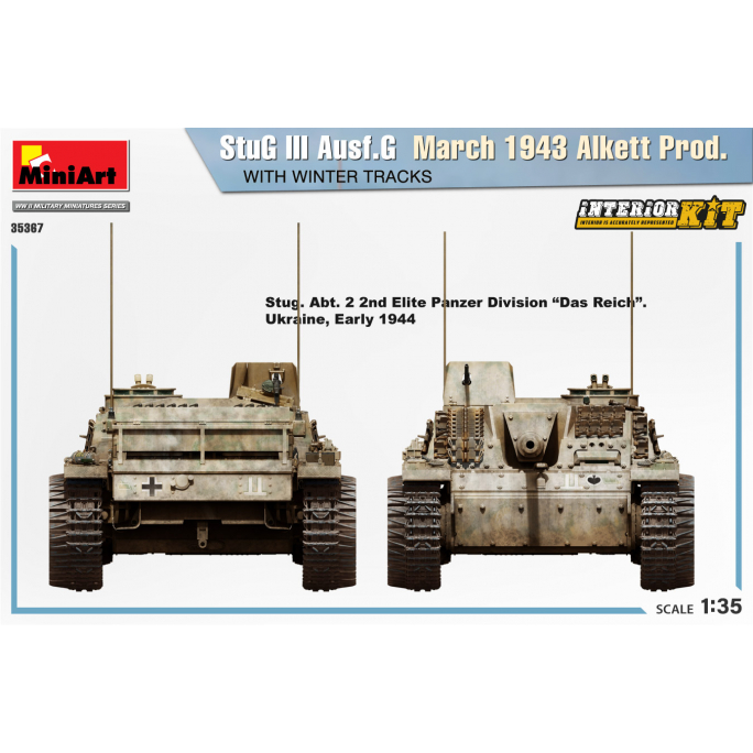 Tank StuG III Ausf. G, 1943, Chenilles hiver, Kit intérieur - MINIART 35367 - 1/35