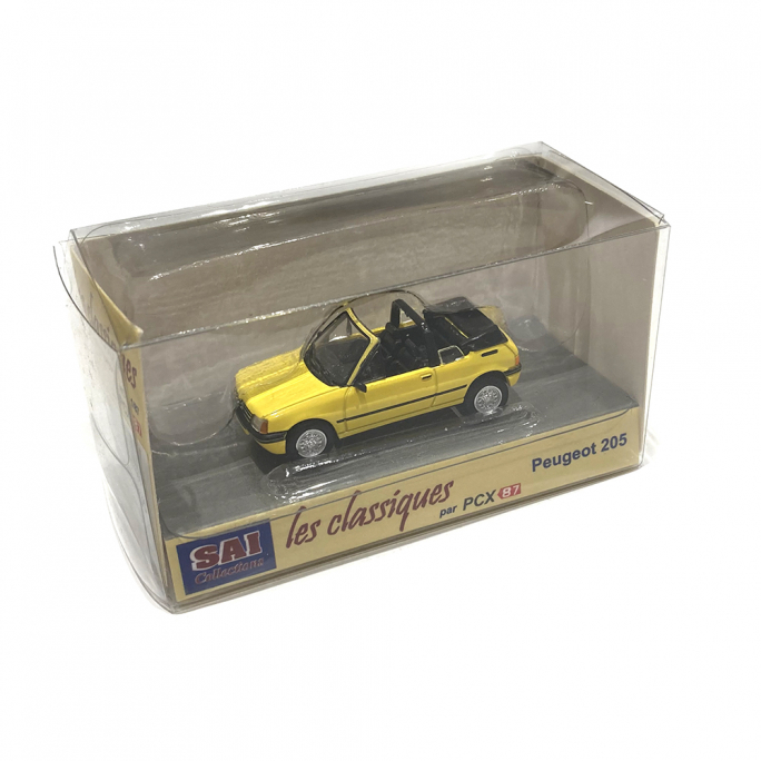 Peugeot 205 CT cabriolet jaune Genêt - SAI 6322 - 1/87