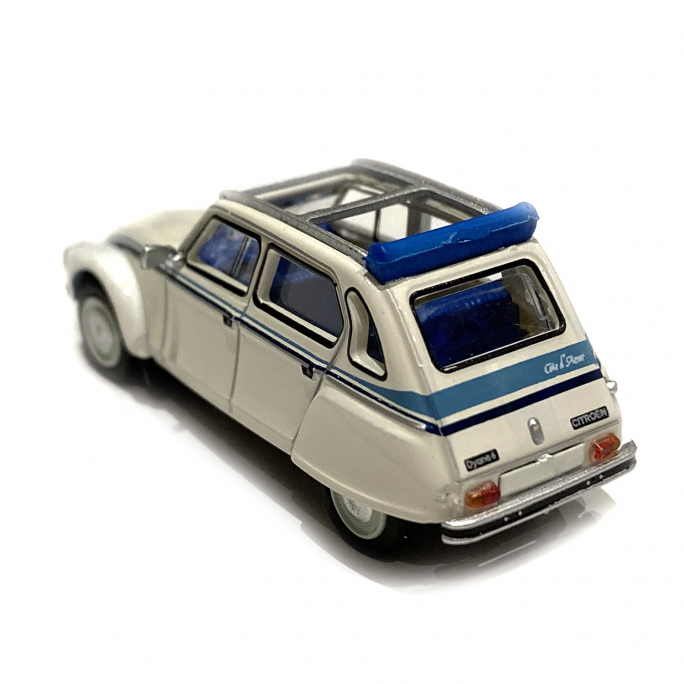 Citroën Dyane 6, capote ouverte blanches avec bandes - SAI / Brekina 7621 - 1/87