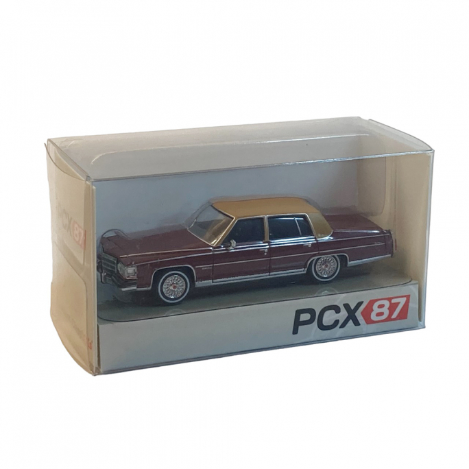 Cadillac Fleetwood Brougham, bordeaux métallisé toit beige - PCX 870450 - HO 1/87