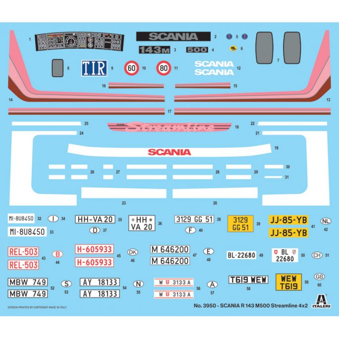 Camion 3950 Scania R143 M 500 Streamline 4x2 - ITALERI 3950 - 1/72