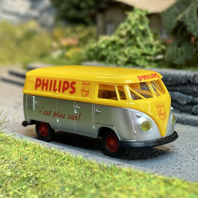 Volkswagen Combi T1B, "Philips" 1960 argent et jaune - BREKINA 32764 - 1/87