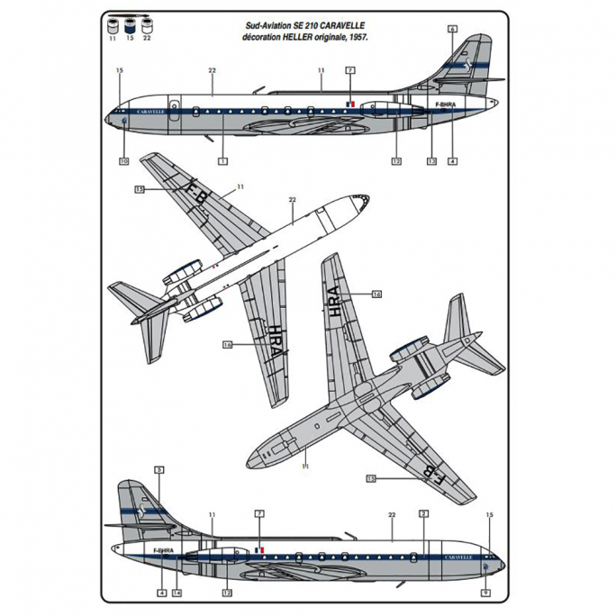 Avions de ligne Caravelle + Concorde - Edition Limitée - HELLER 50333 - 1/100