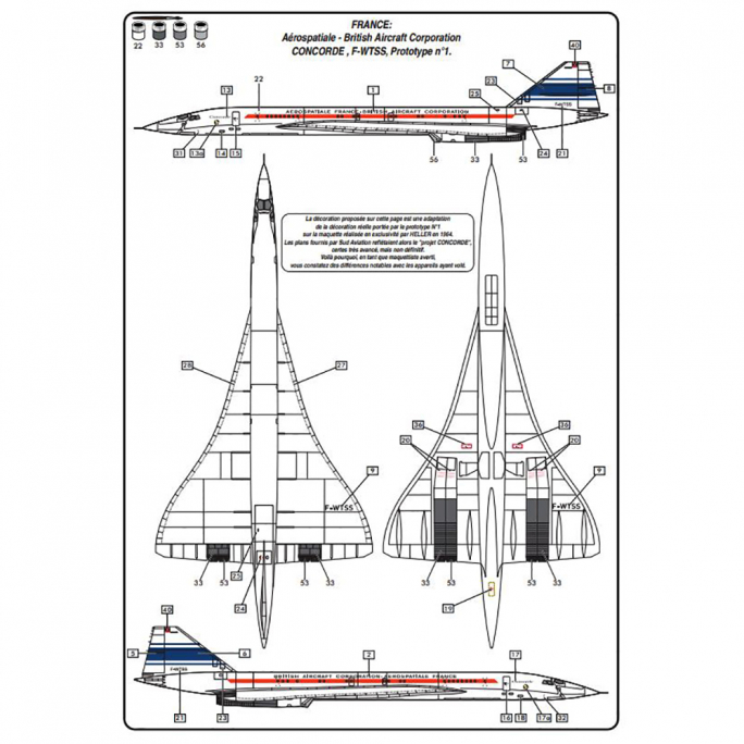 Avions de ligne Caravelle + Concorde - Edition Limitée - HELLER 50333 - 1/100