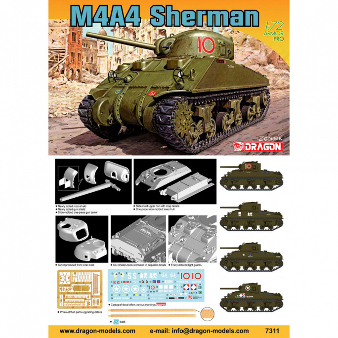 Char M4A4 Sherman - DRAGON 7311 - 1/72