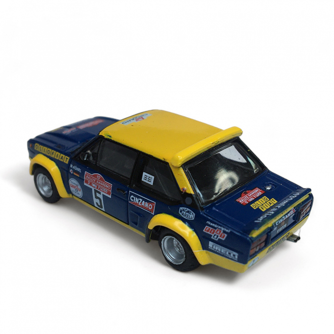 Fiat 131 Abarth N5 Olio, San Remo 1977, Bleu et Jaune - Brekina 22658 - 1/87